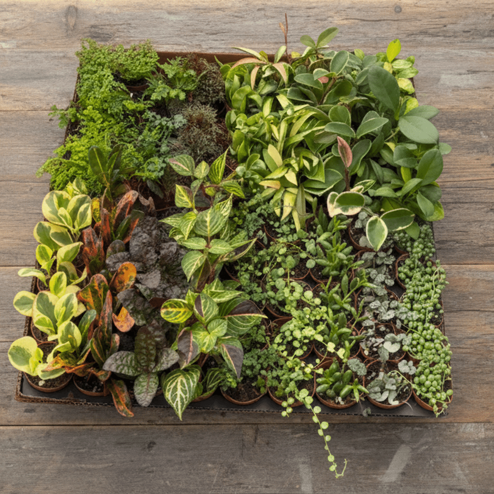 2-inch Max Pack Foliage – 90 Assorted Foliage, Strings, Hoya, Moss